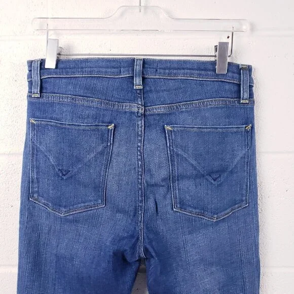 Hudson Nico Super Skinny Distressed High Rise Denim Blue Jeans Women's Size‎ 30 - Picture 5 of 10